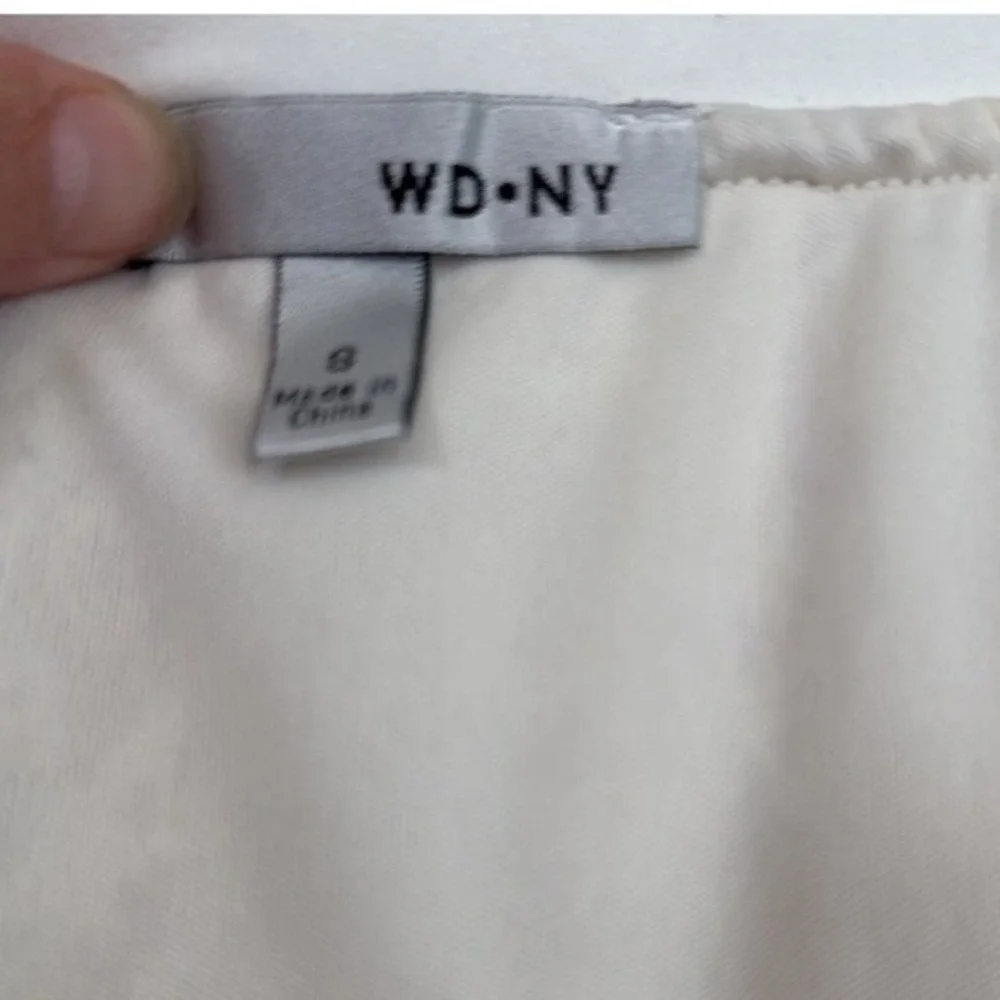 WD-NY Paisley Pleated Midi Skirt Gold Purple‎ Cream Elastic Waist Size 8